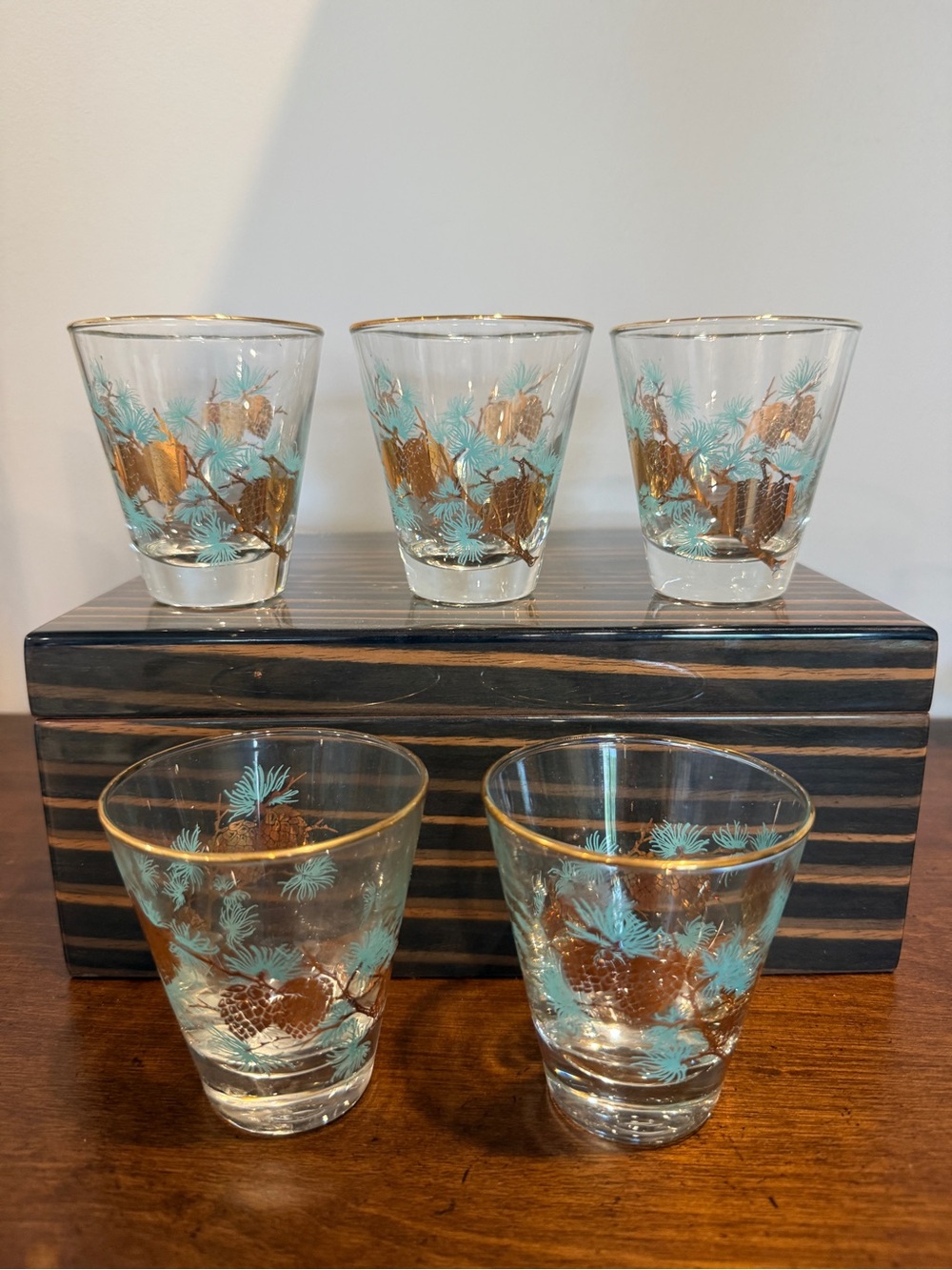 Set of 5 1950s Libbey Glass Company 6oz Flat Tumblers